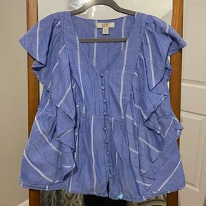 Vintage America Blue and White Top